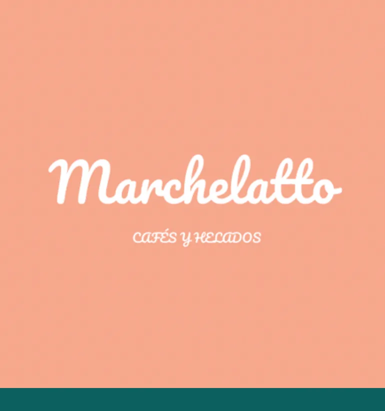 Logotipo de Marchelatto, cafetería de cafés y helados